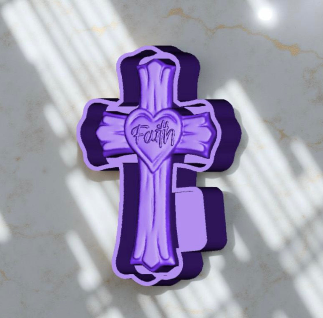 3D “Faith” cross car freshie mold.