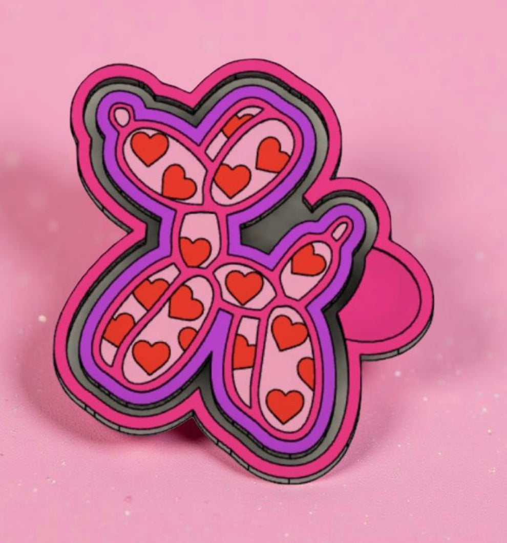 Balloon dog with hearts car freshie mold.