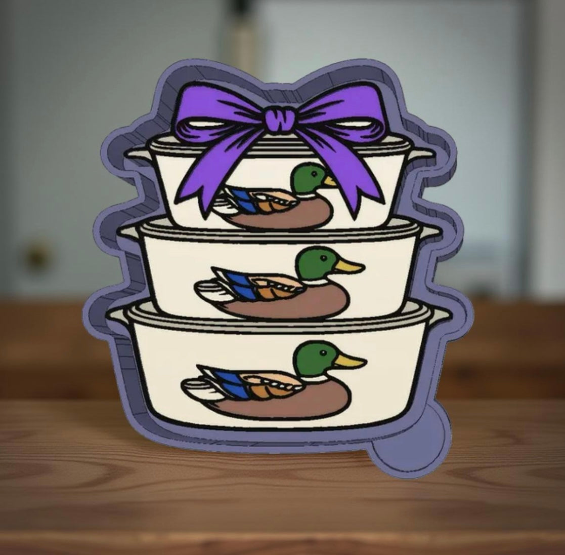 Stacked duck dishes car freshie mold.