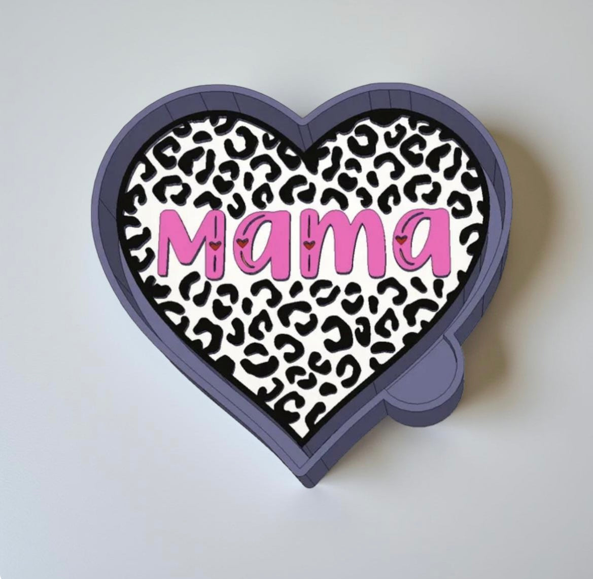 MAMA leopard print heart car freshie mold.