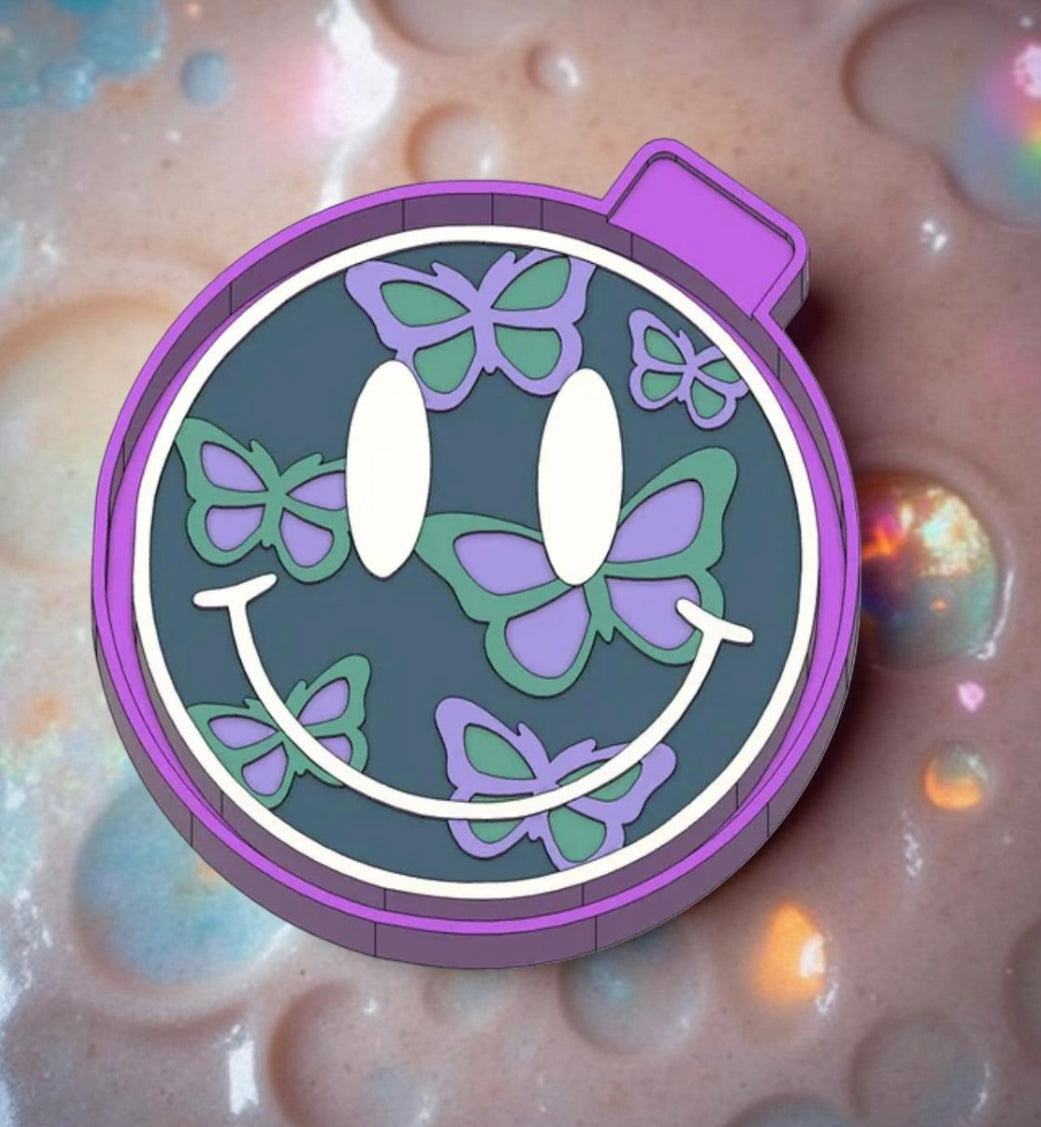 Smiley face with butterflies car freshie mold.