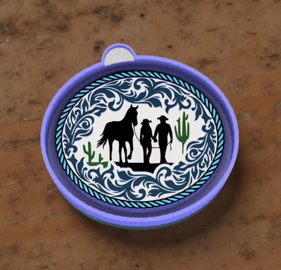 Cowboy buckle car freshie mold.