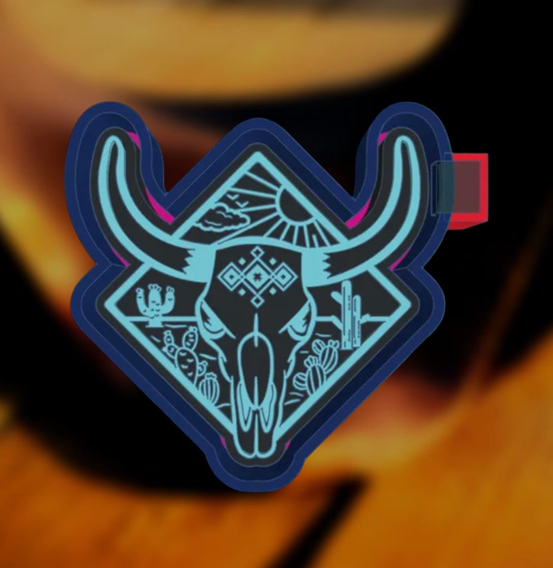 Desert scene bullhead car freshie mold.