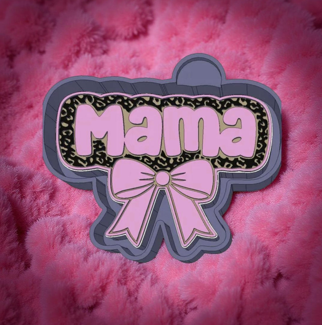 MAMA leopard print with bow car freshie mold.