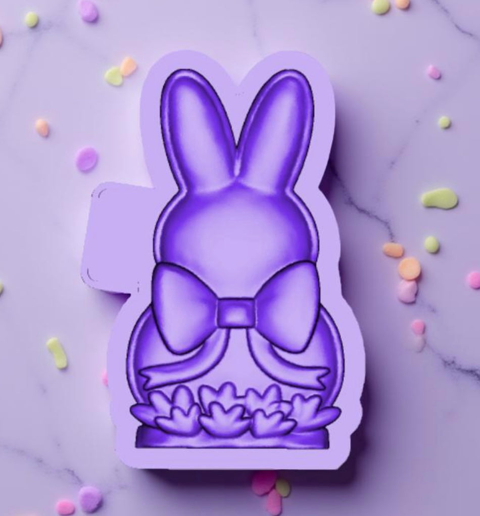 Rabbit with bow 3D freshie mold.