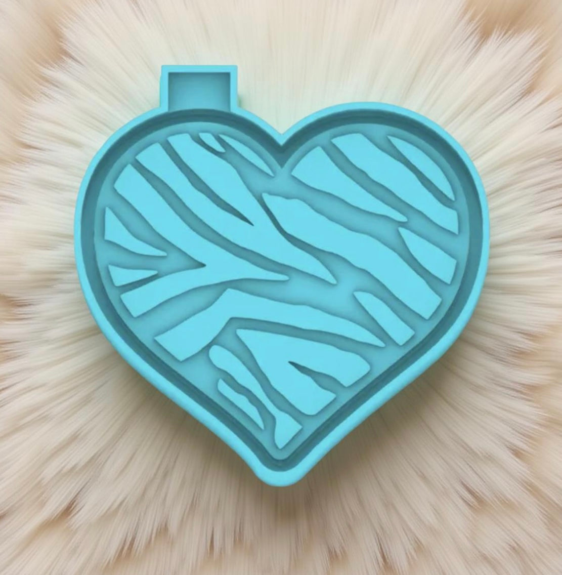 Zebra stripes heart car freshie mold.