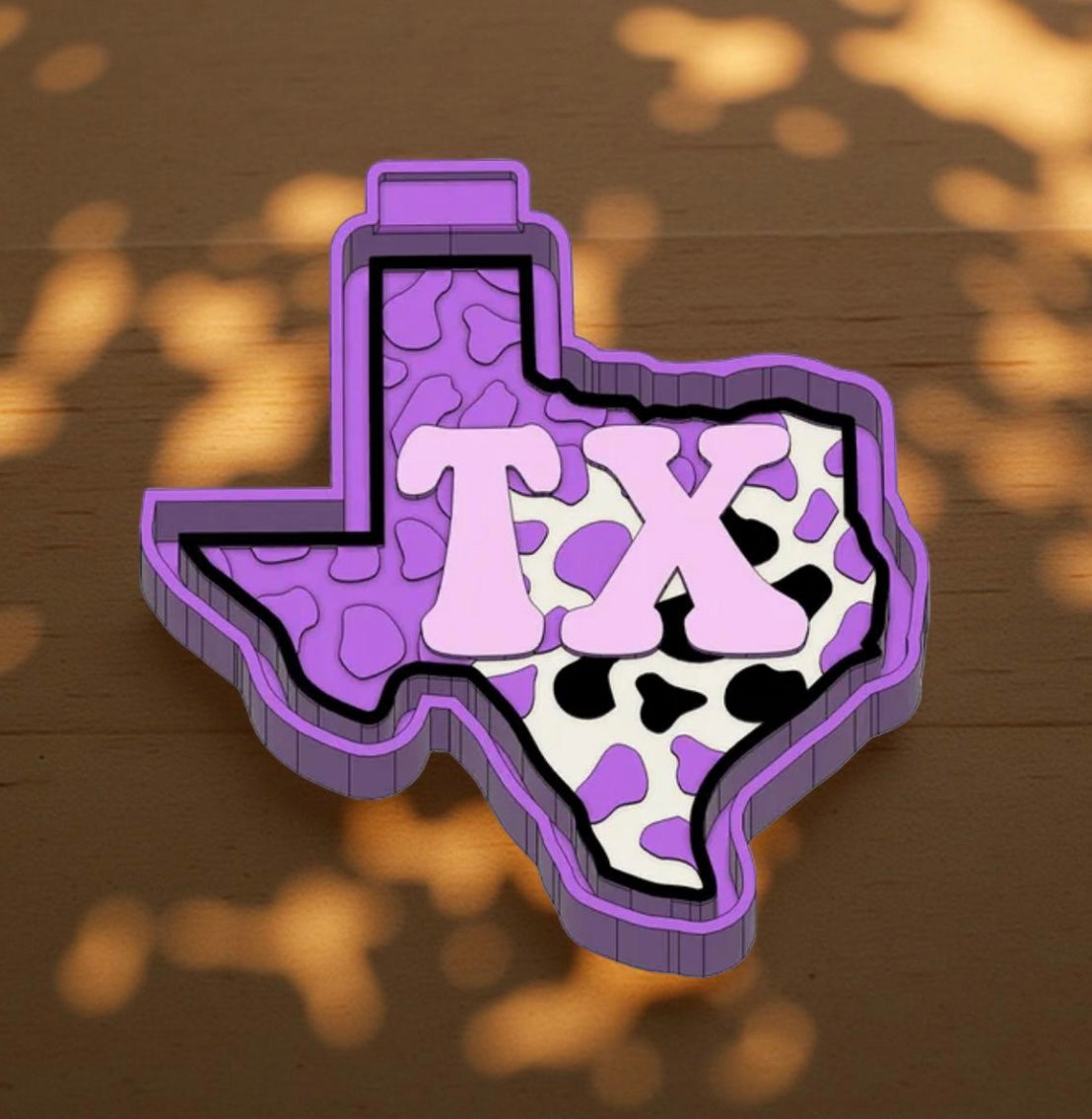 Texas cow print car freshie mold.