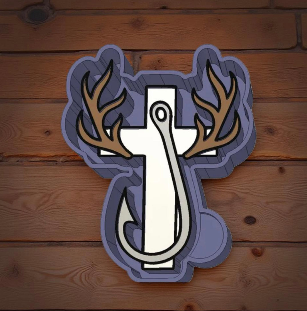 Fishing/hunting cross car freshie mold.