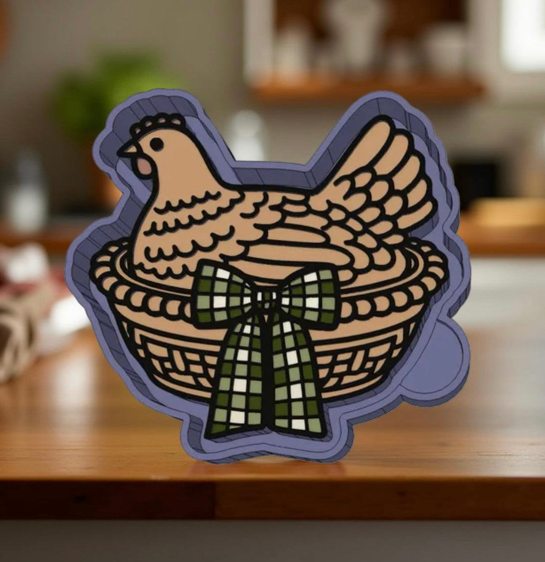 Hen in a nest car freshie mold.