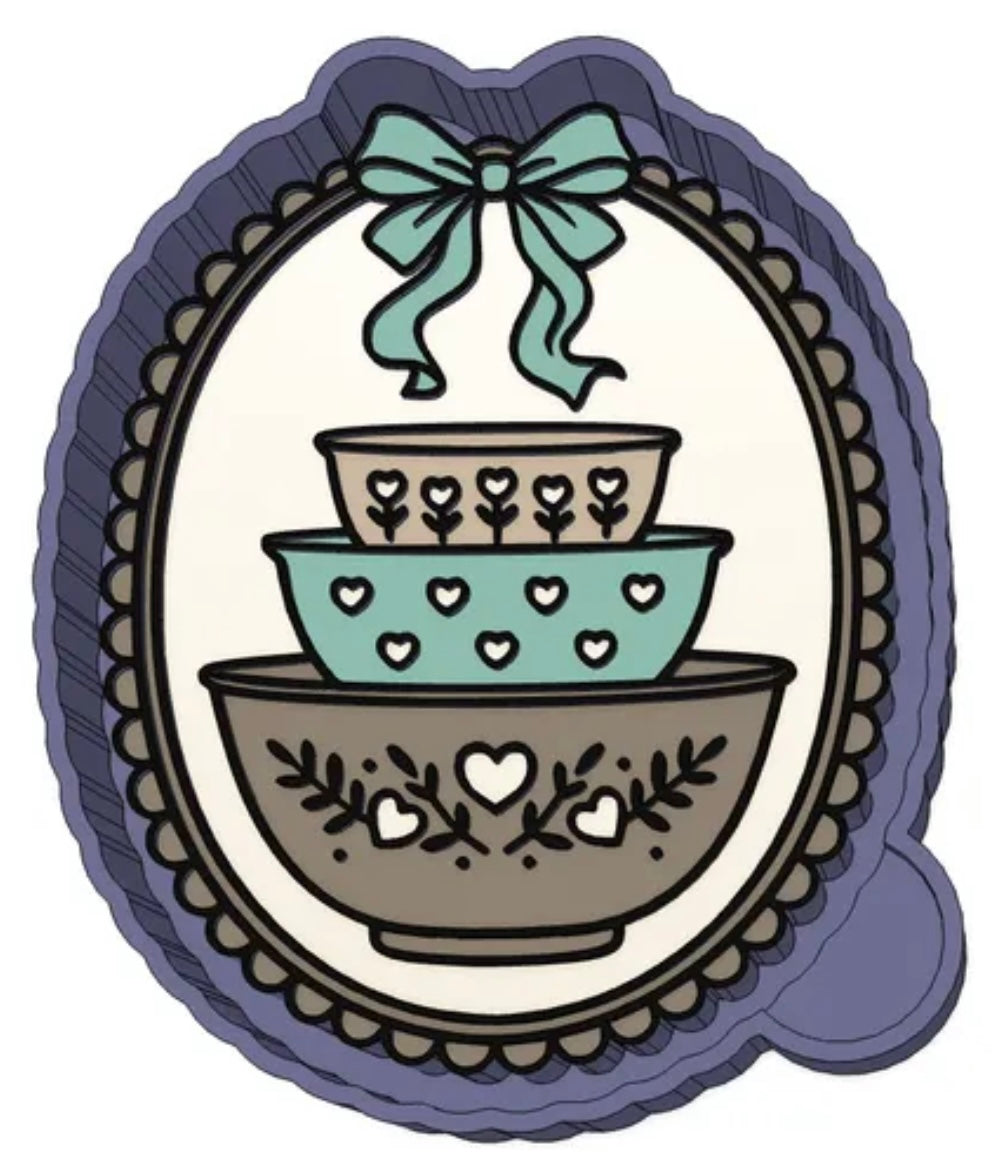 Vintage stacked bowls car freshie molds.