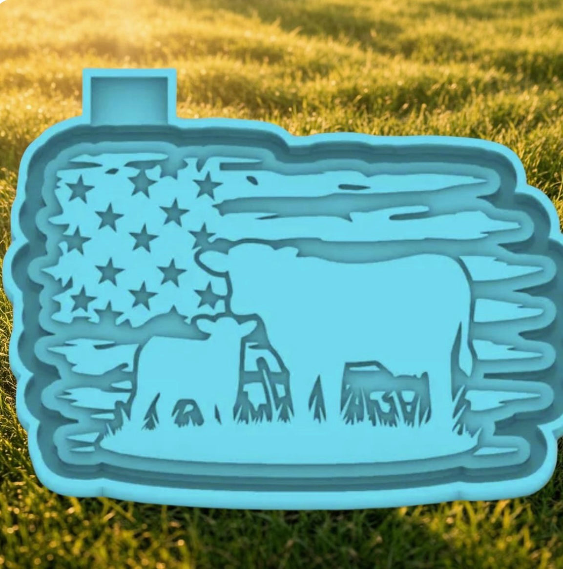 USA mama and baby cow car freshie mold.