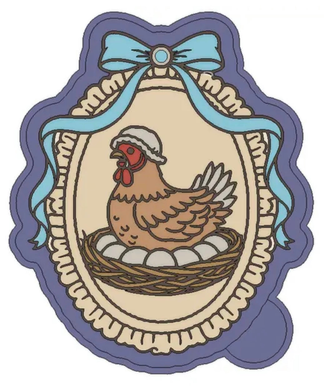 Farmhouse hen in nest car freshie mold.