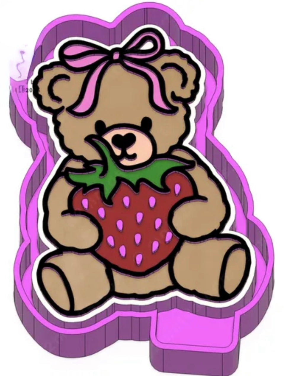 Strawberry bear car freshie mold.