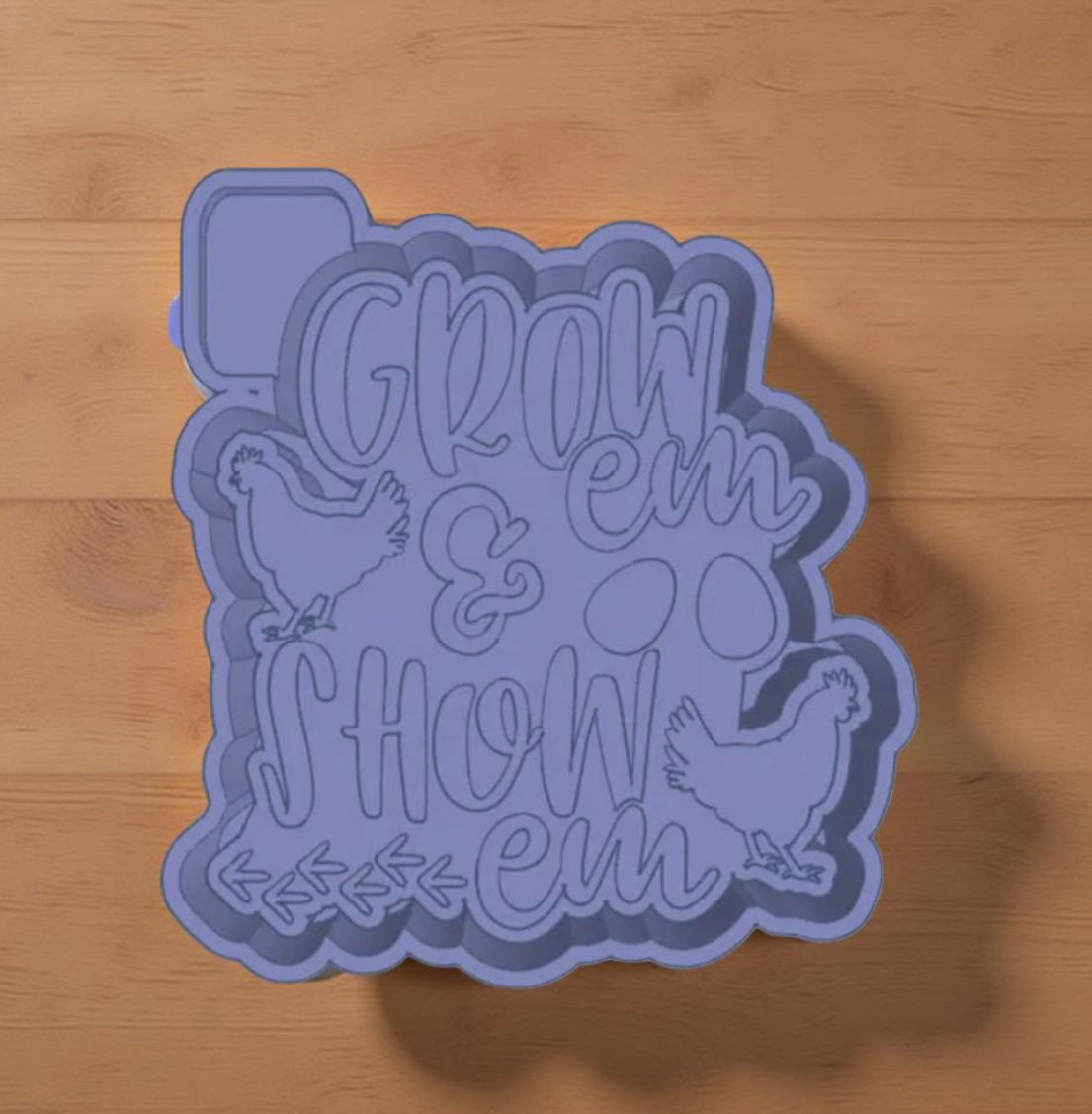 Grow Eim and show Eim chicken car freshie mold.