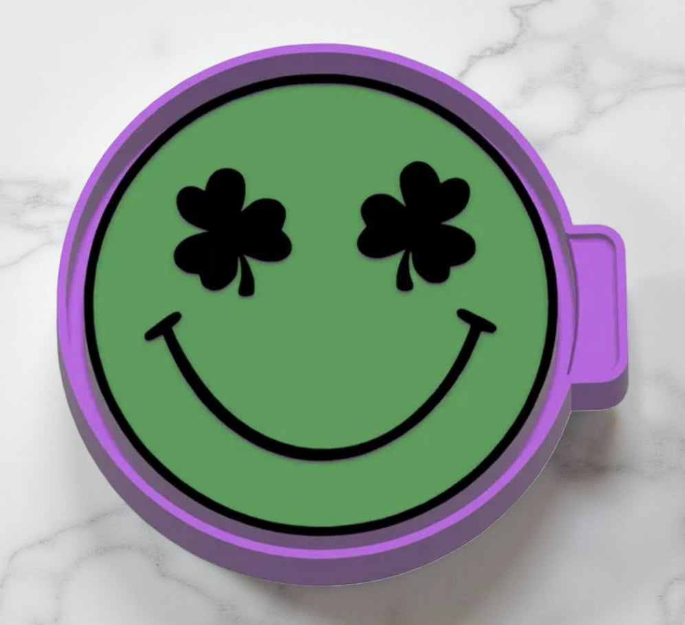 Smiley face clover eye car freshie mold.