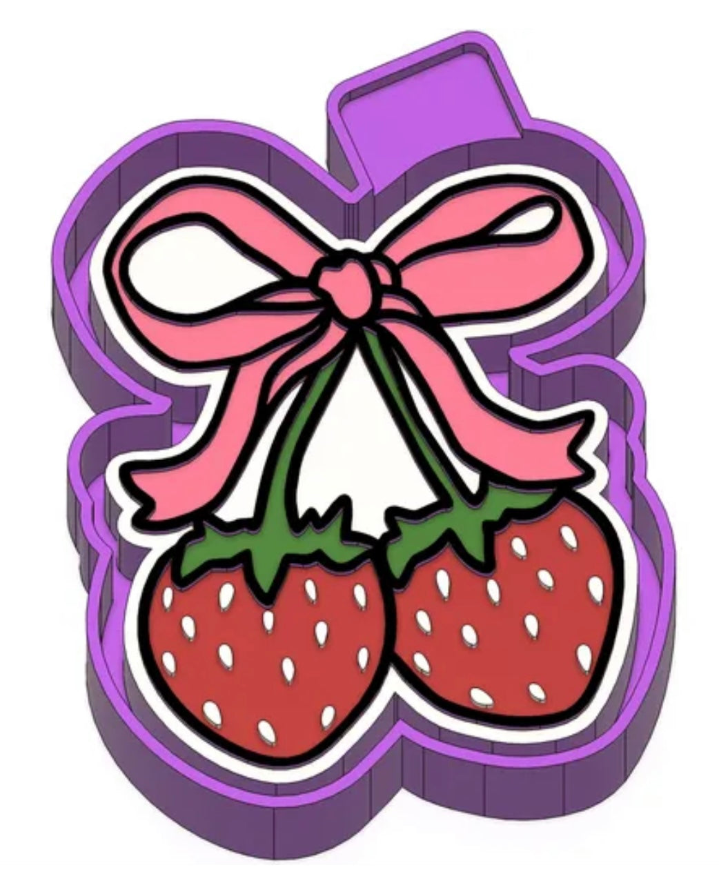 Strawberry bow car freshie mold.