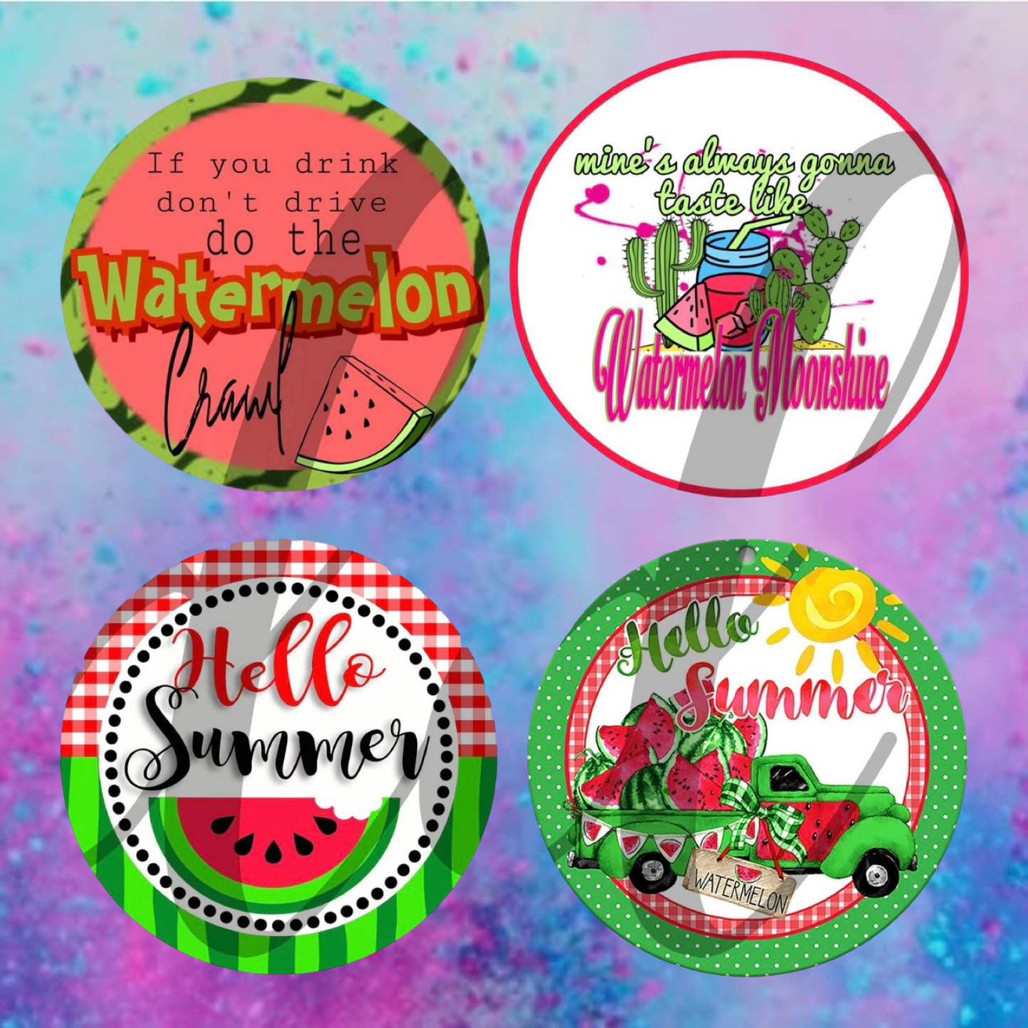 Summer round cardstock