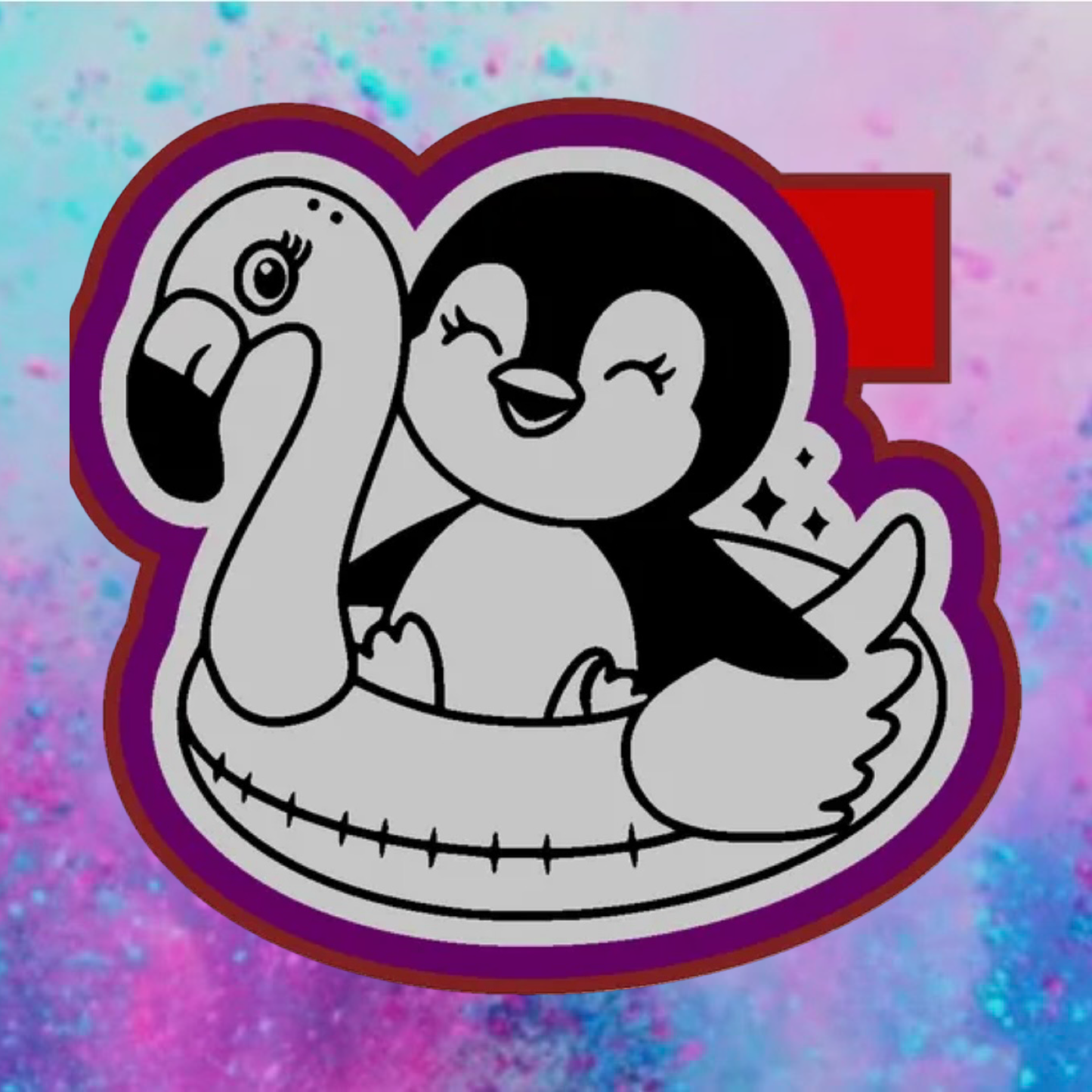 Penguin on raft freshie mold