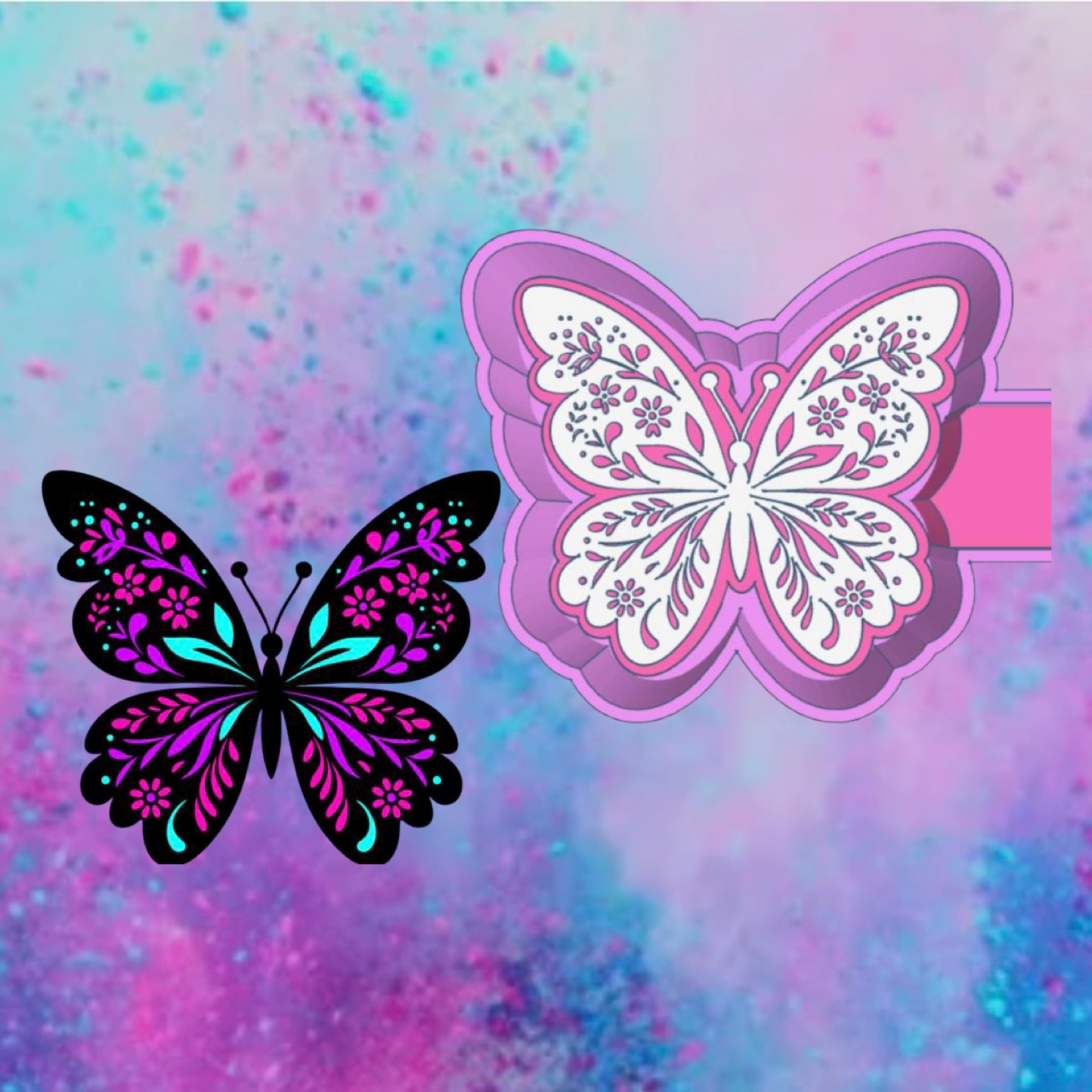 Flower butterfly freshie mold