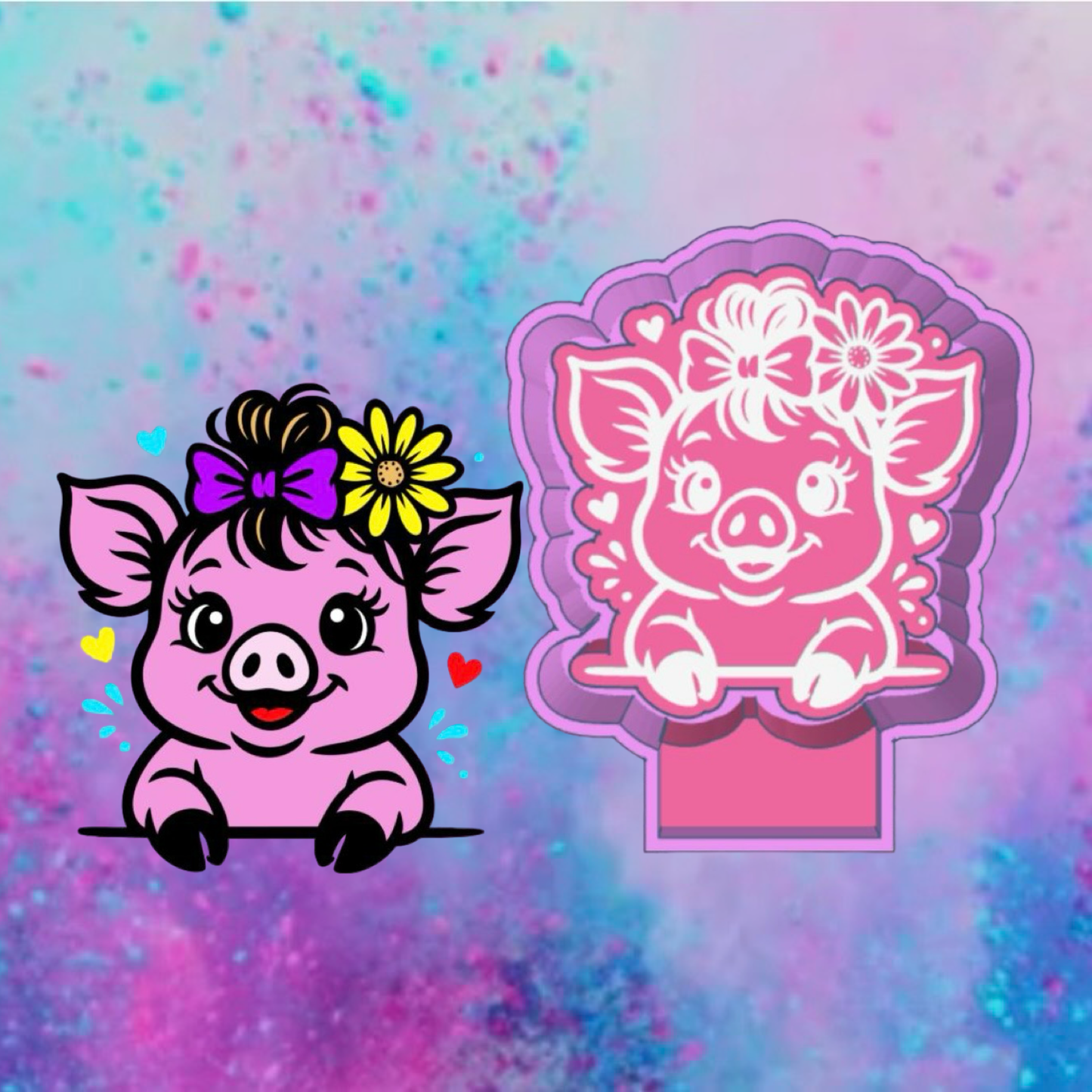 Cute pug with bun freshie mold