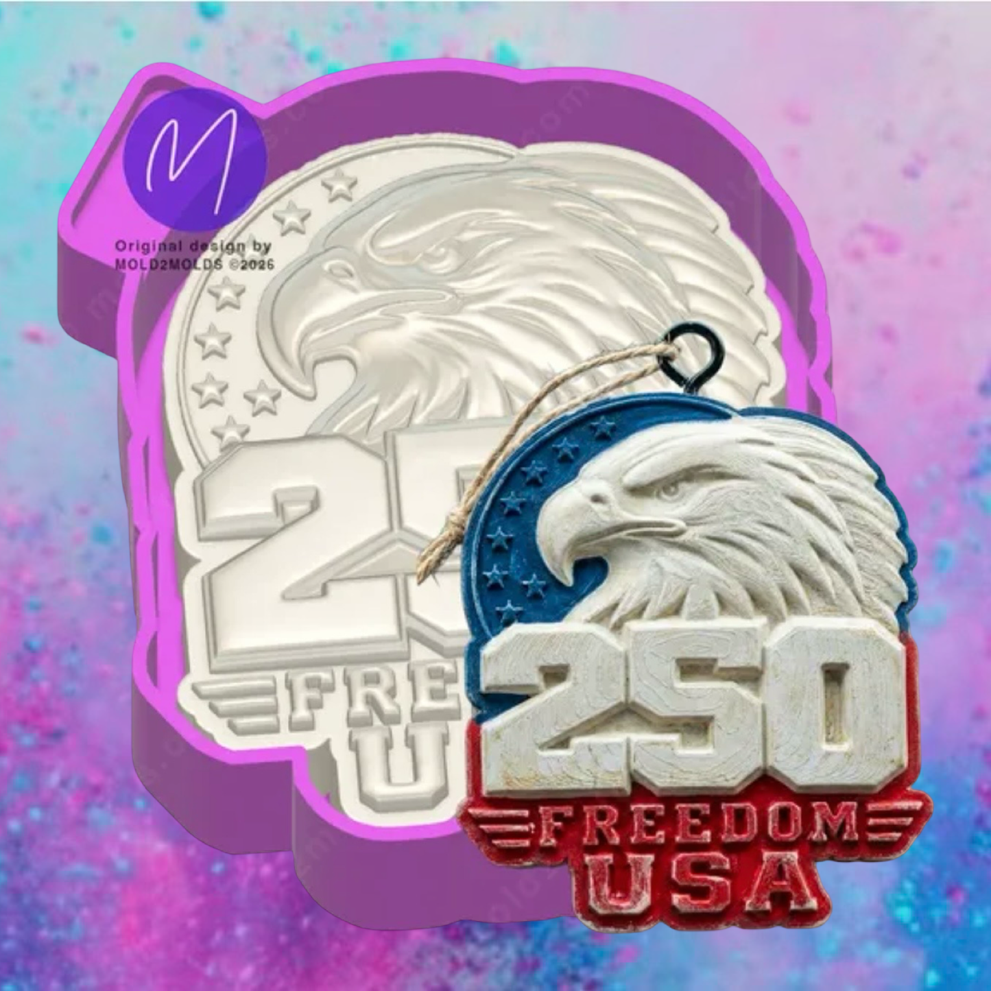 3D USA 250 anniversary car freshie molds.