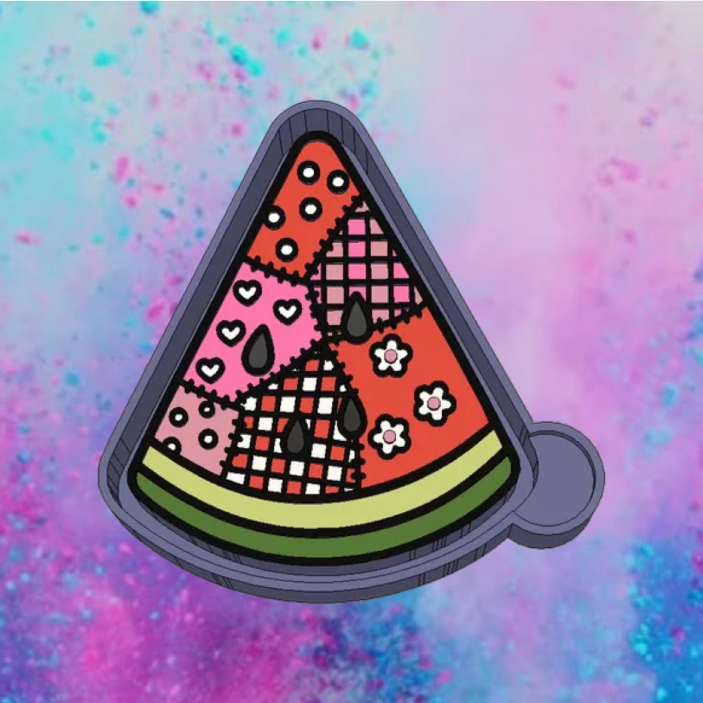 Patchwork watermelon freshie mold