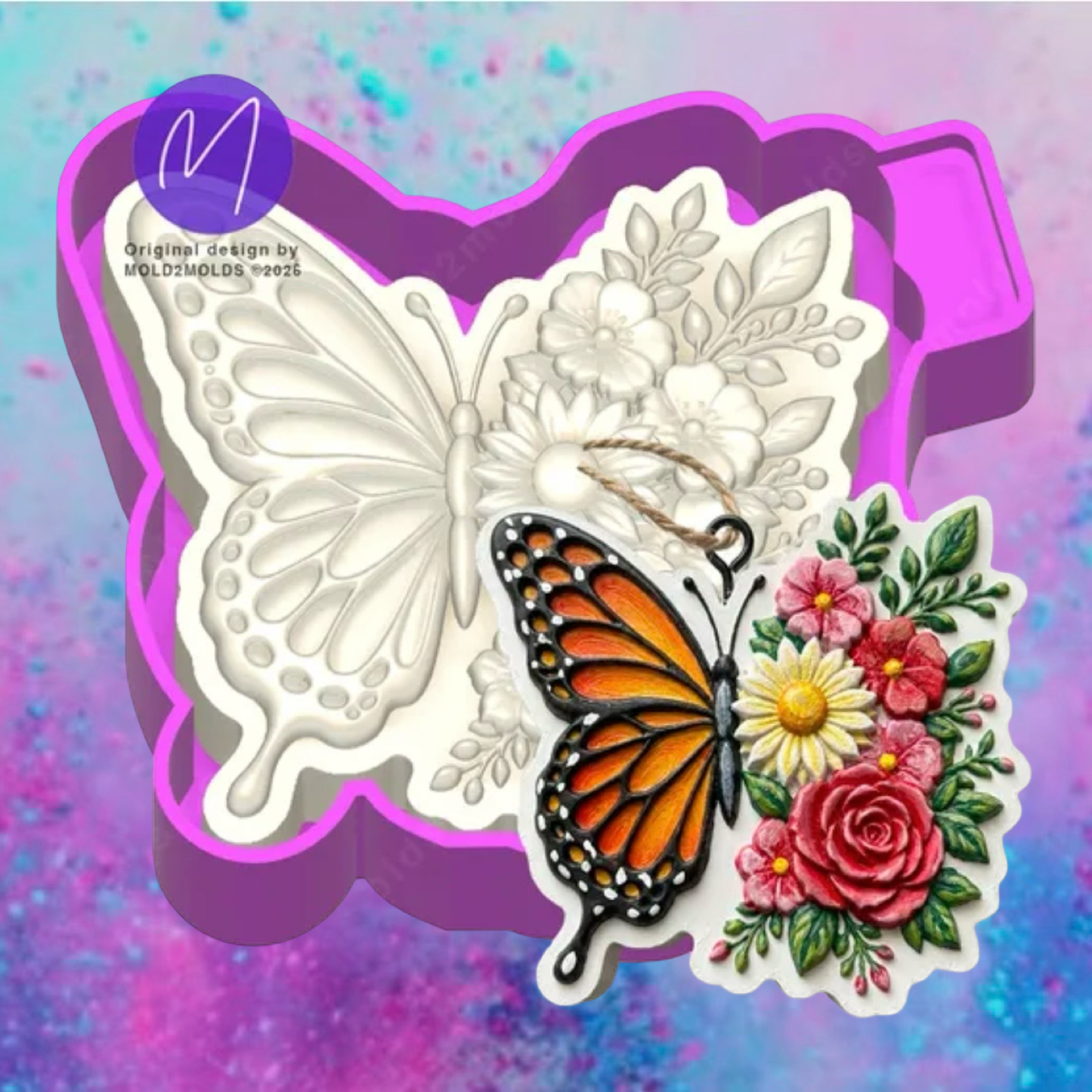 3D Butterfly flowers freshie molds.