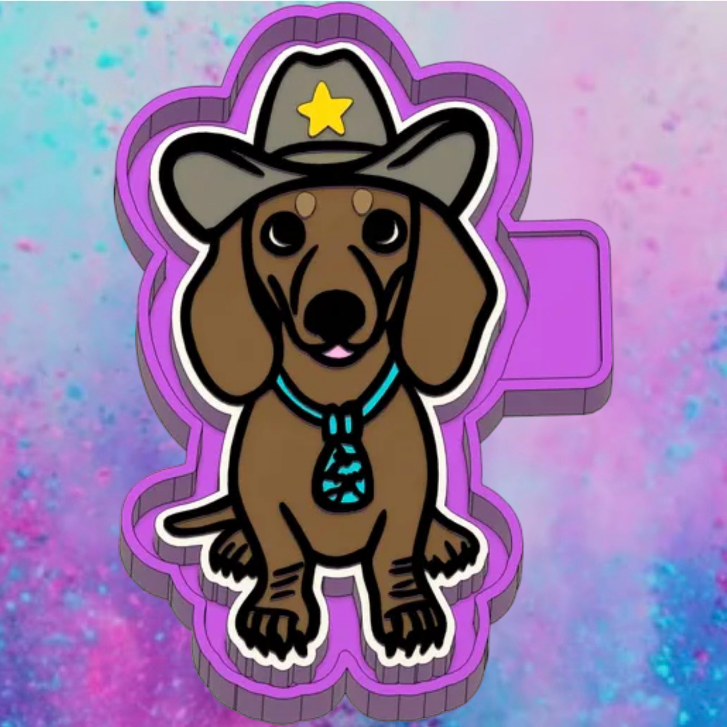 Cowboy Dachshund freshie mold
