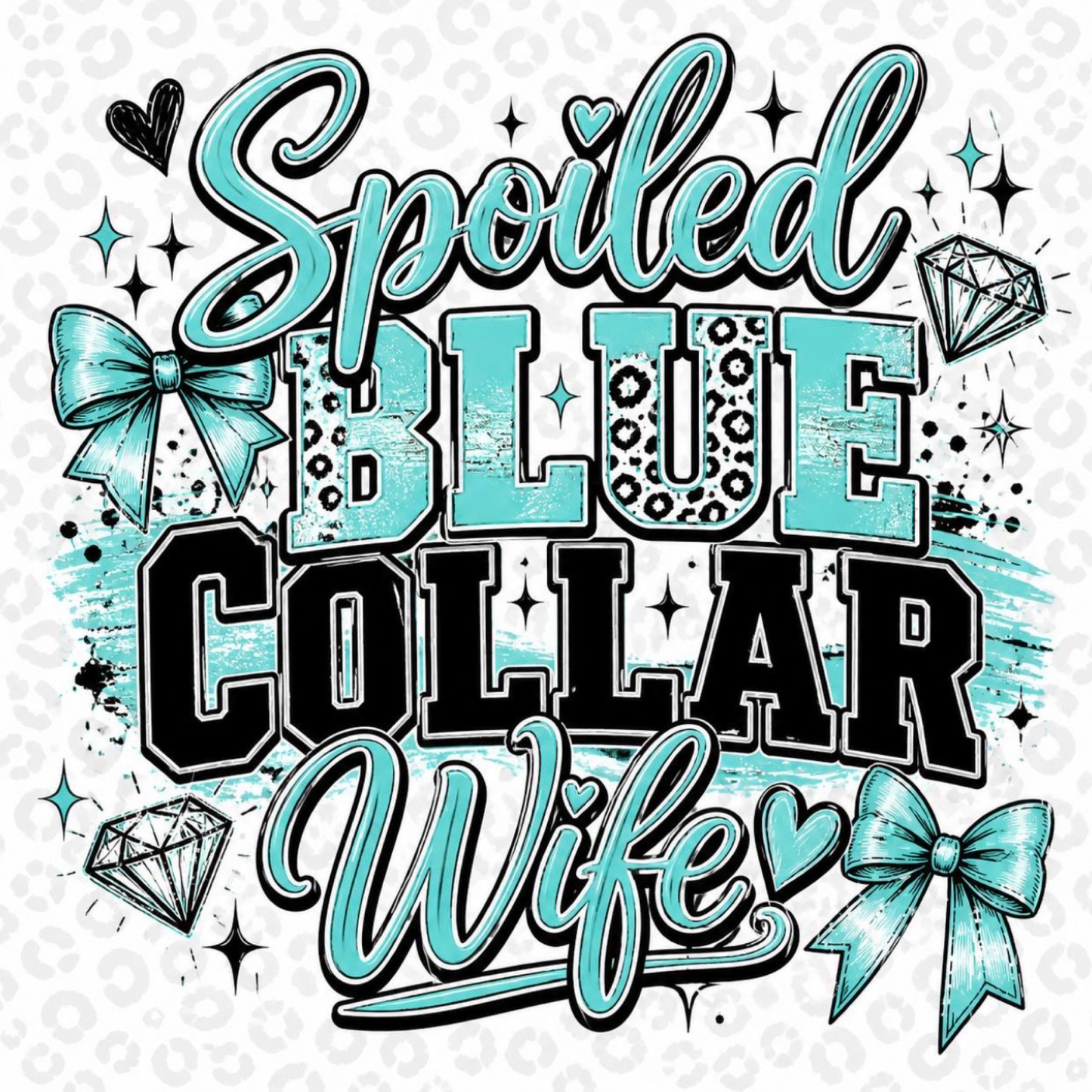 Blue collar wife round cardstock
