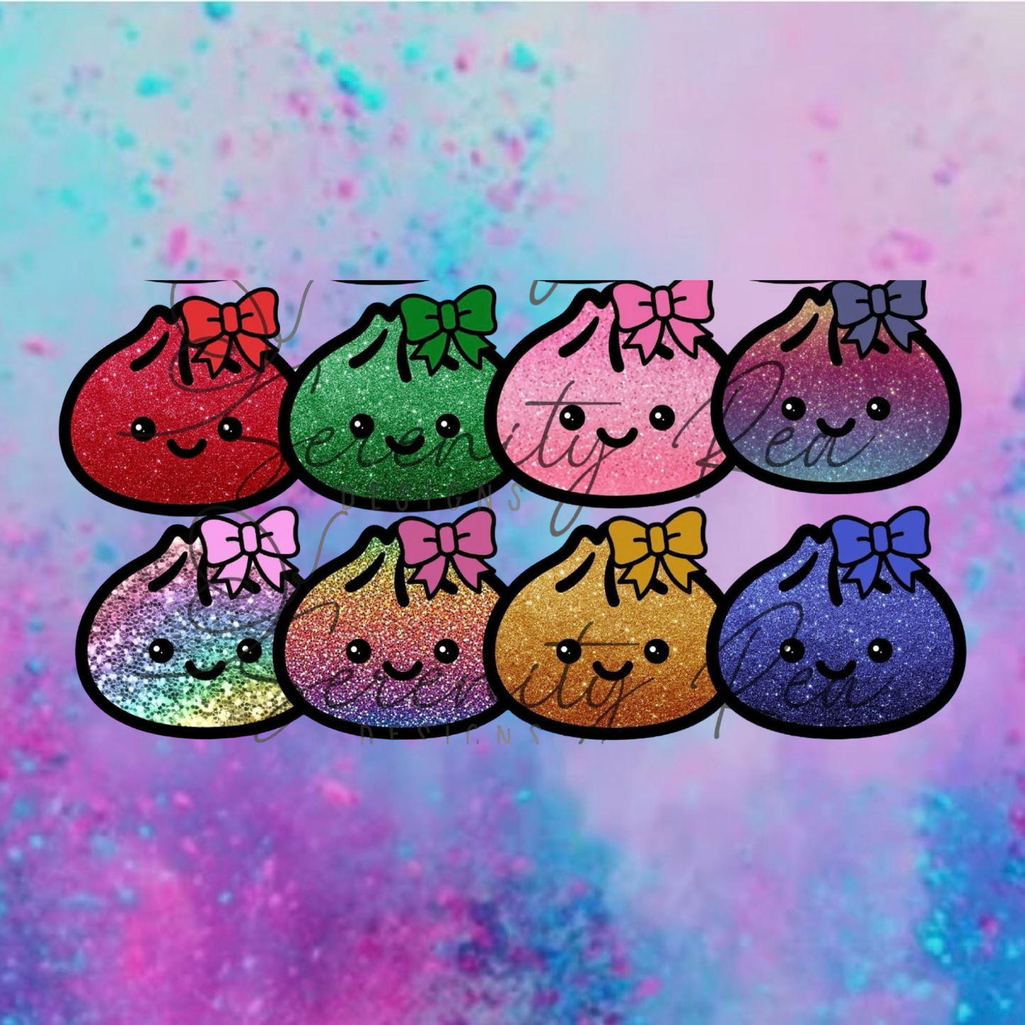 17 Dumpling with bow Freshie cardstock