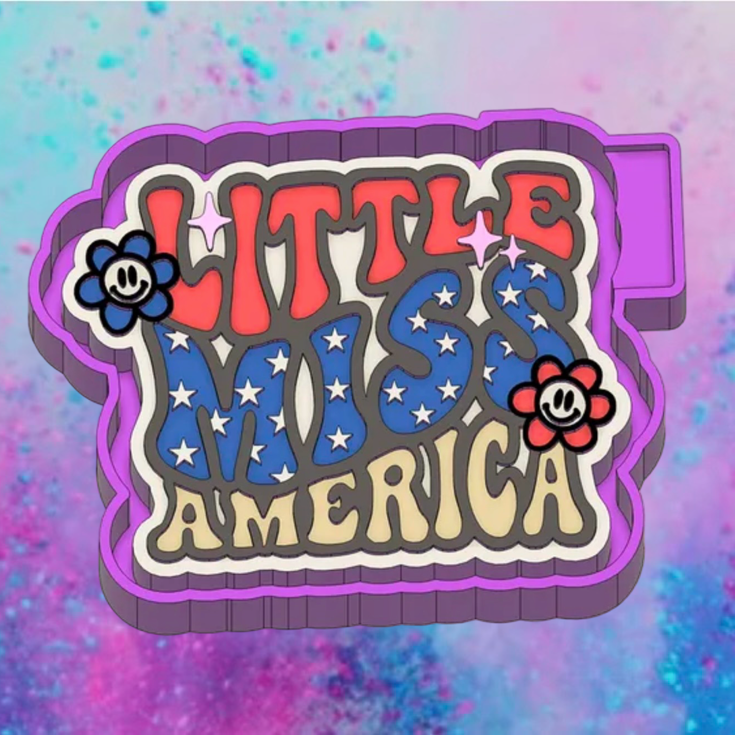 Little miss America freshie mold