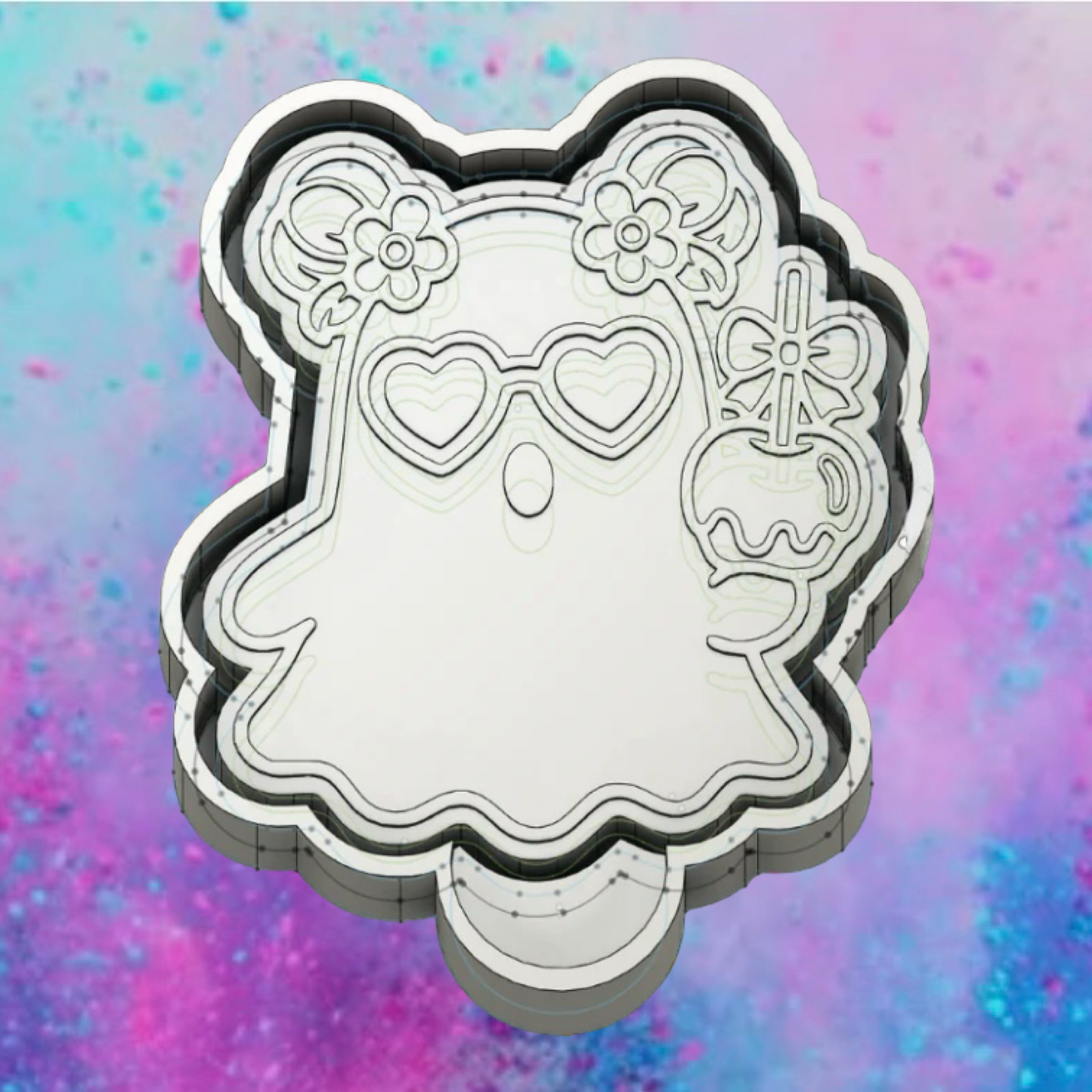Ghost with candy apple freshie mold