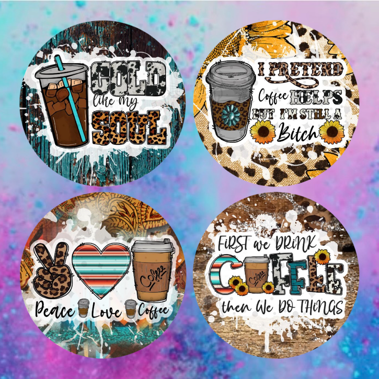 Coffee round cardstock