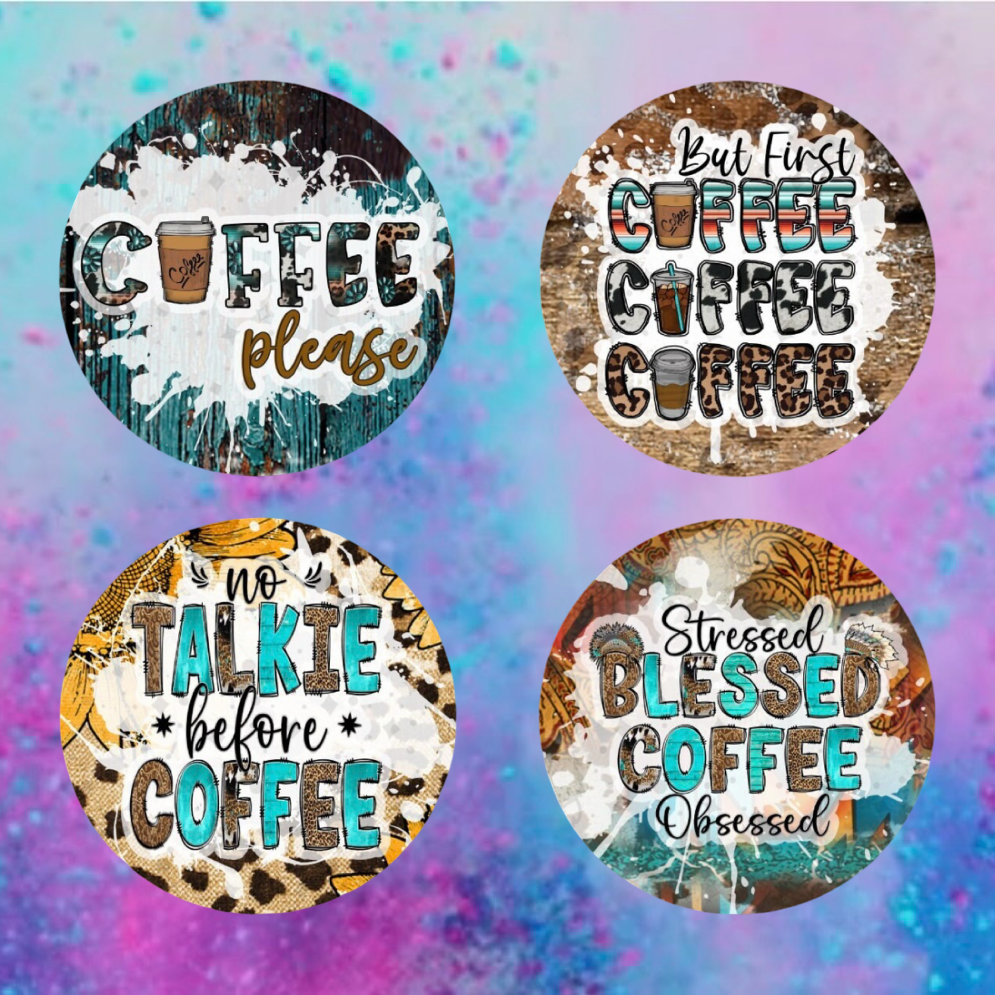 Coffee round cardstock