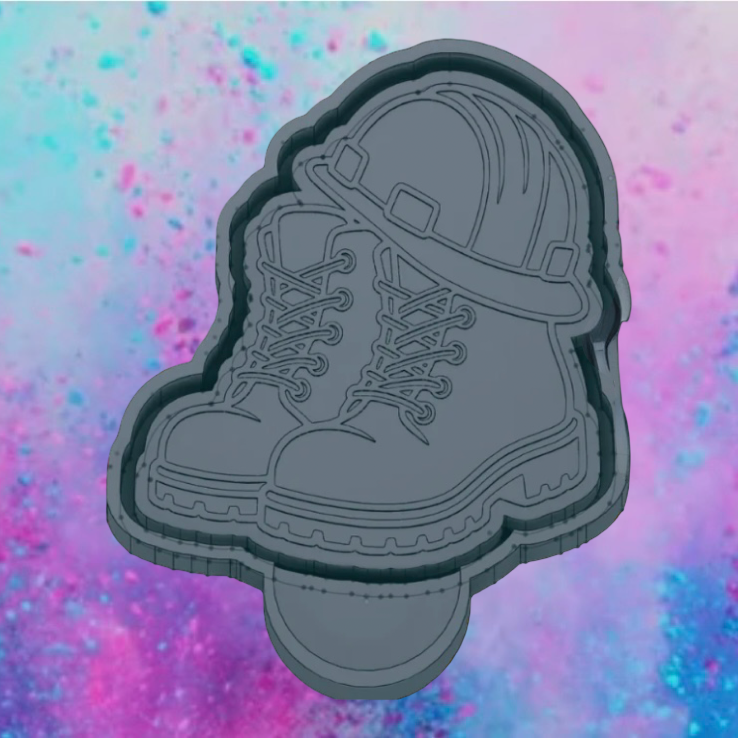 Work boots and hard hat freshie mold