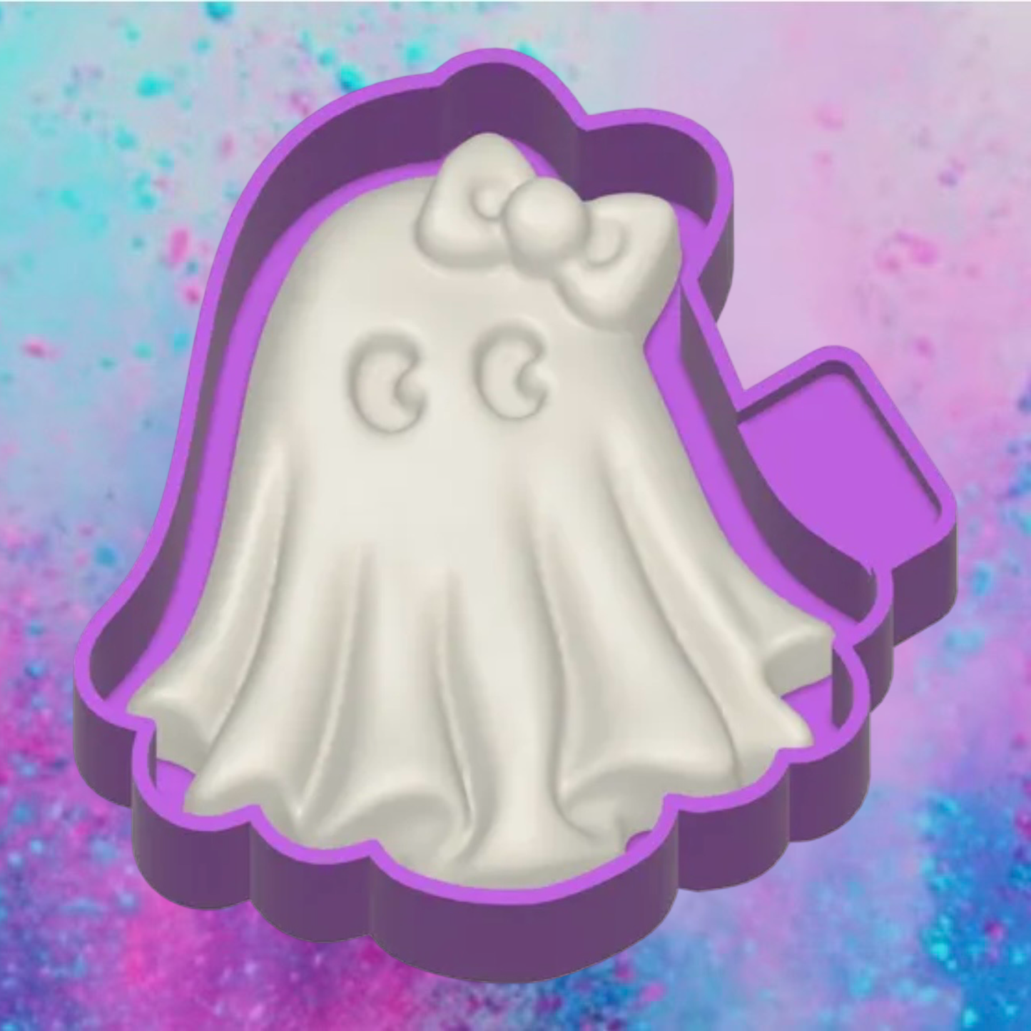 3D ghost with bow freshie molds.