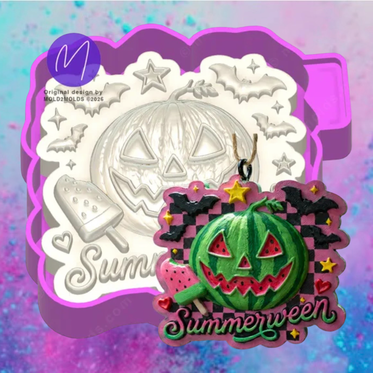 3D summer pumpkin popsicle freshie molds.