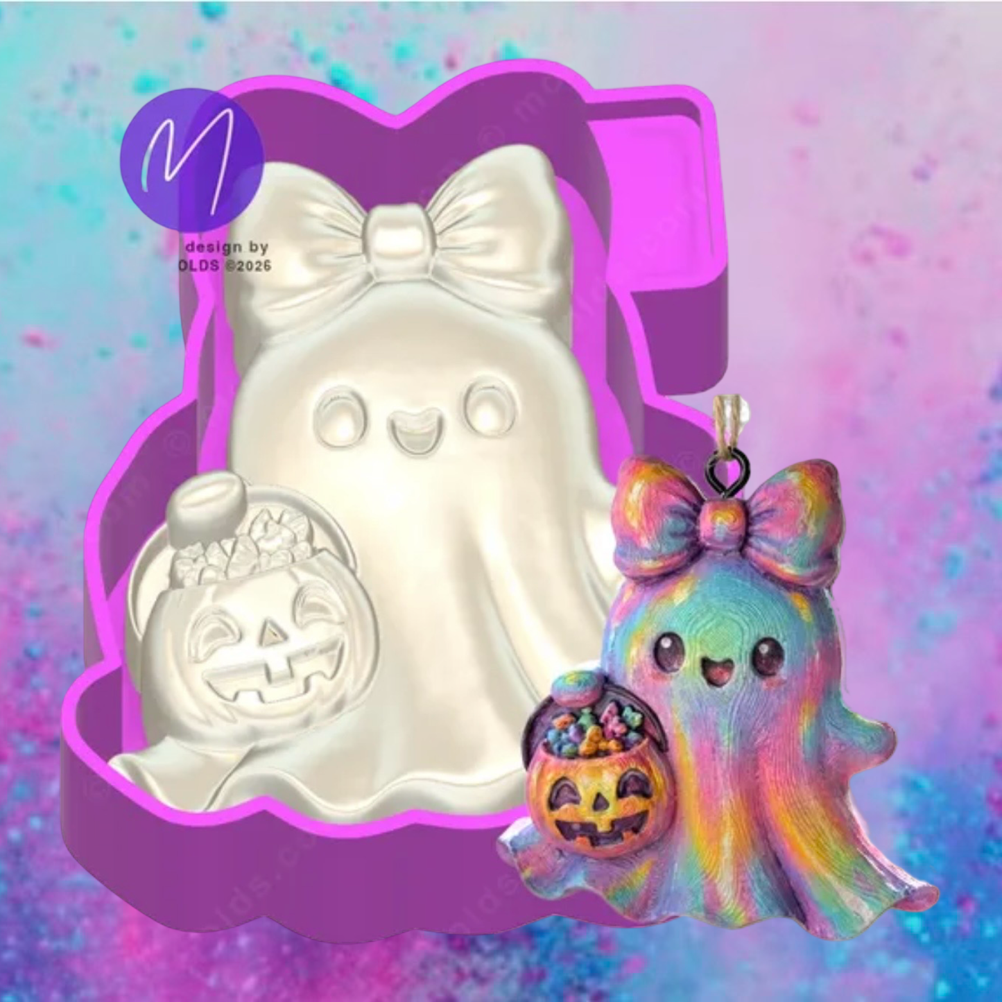 3D bow ghost trick or treat freshie molds.