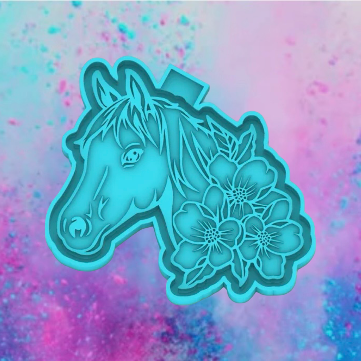 Horse with flowers freshie mold