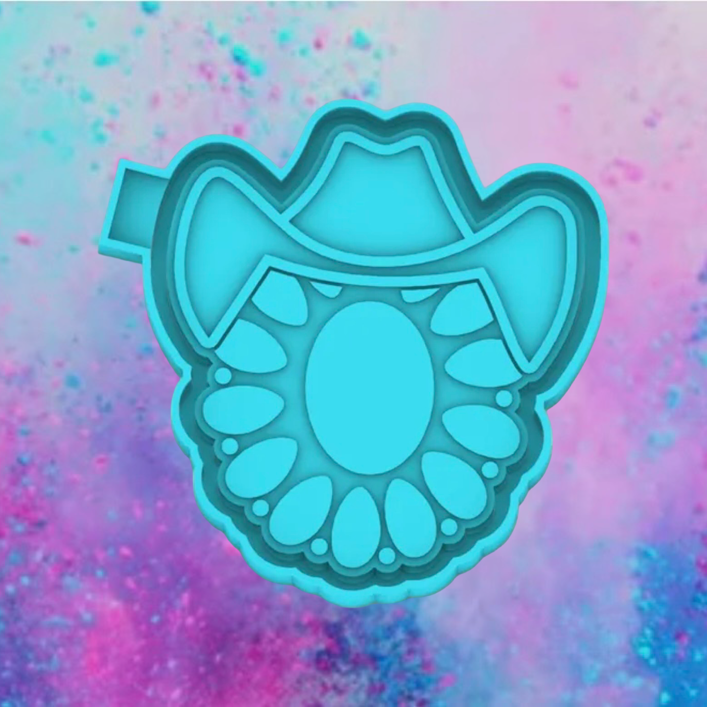 Concho bling with cowboy hat freshie mold