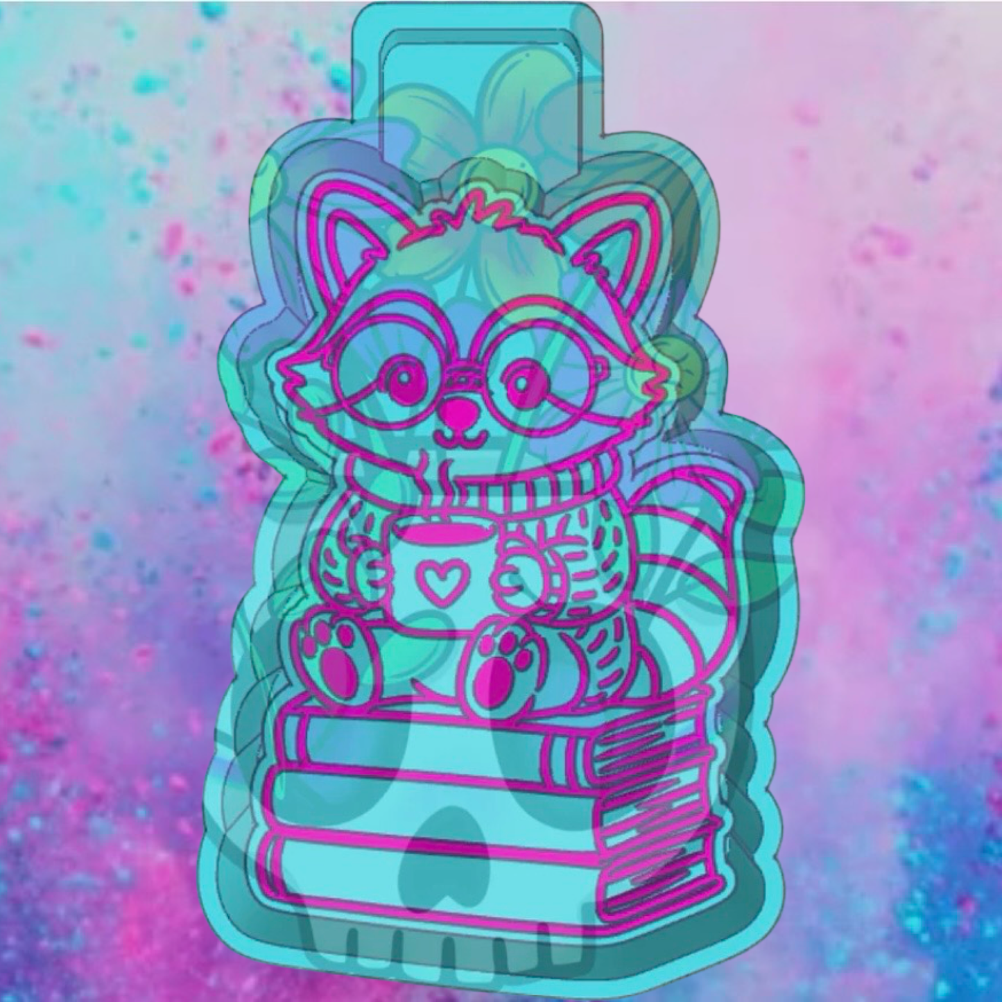 Fall bookish raccoon freshie mold