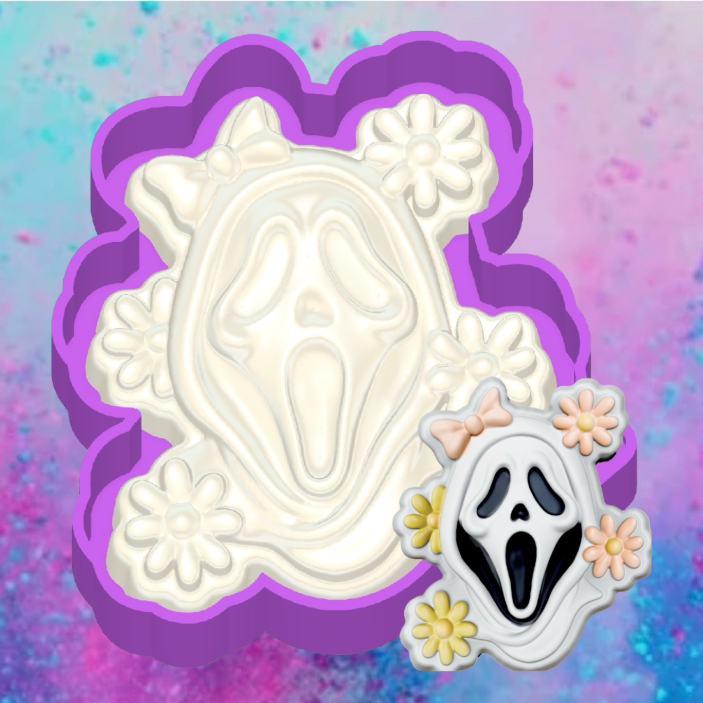 3D ghostface with bow freshie molds.