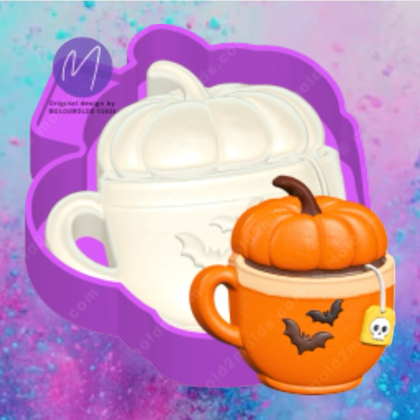 3D pumpkin tea cup freshie molds.
