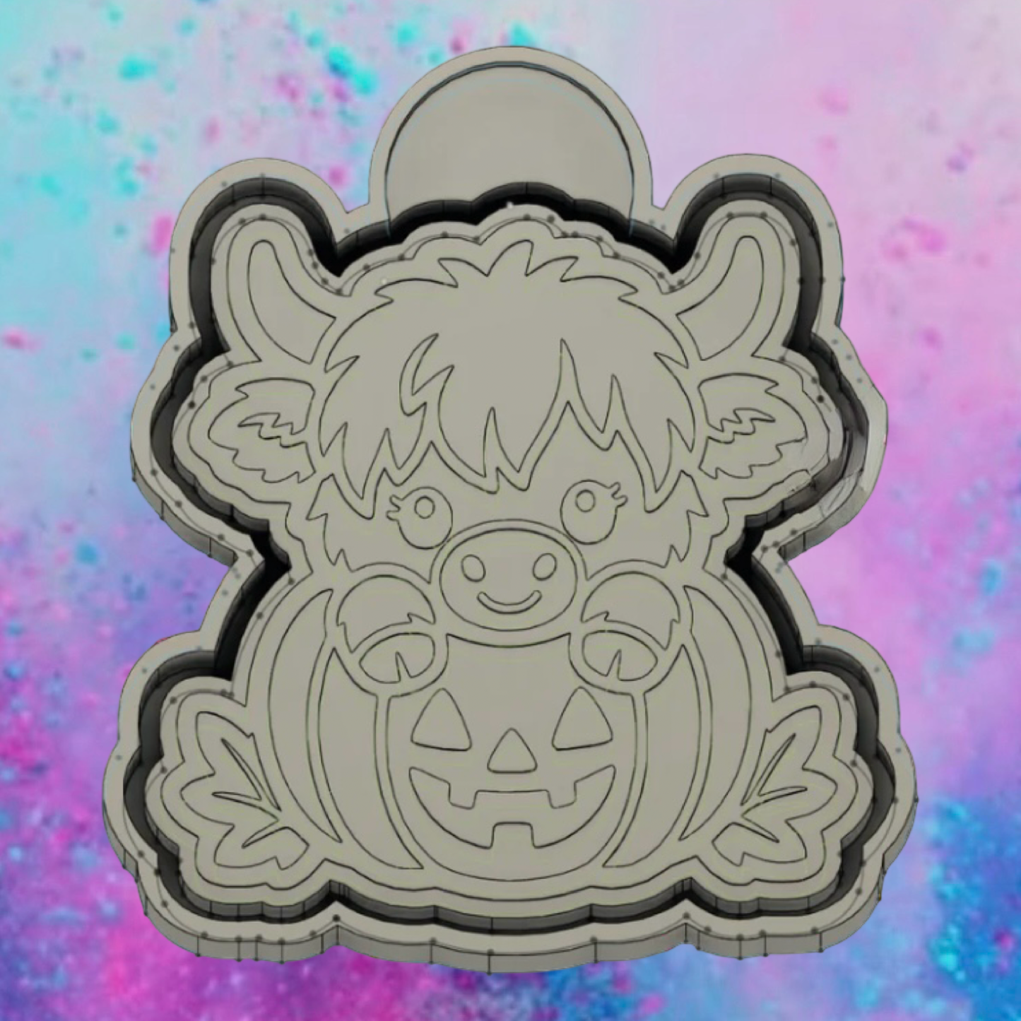 Pumpkin highland cow freshie mold