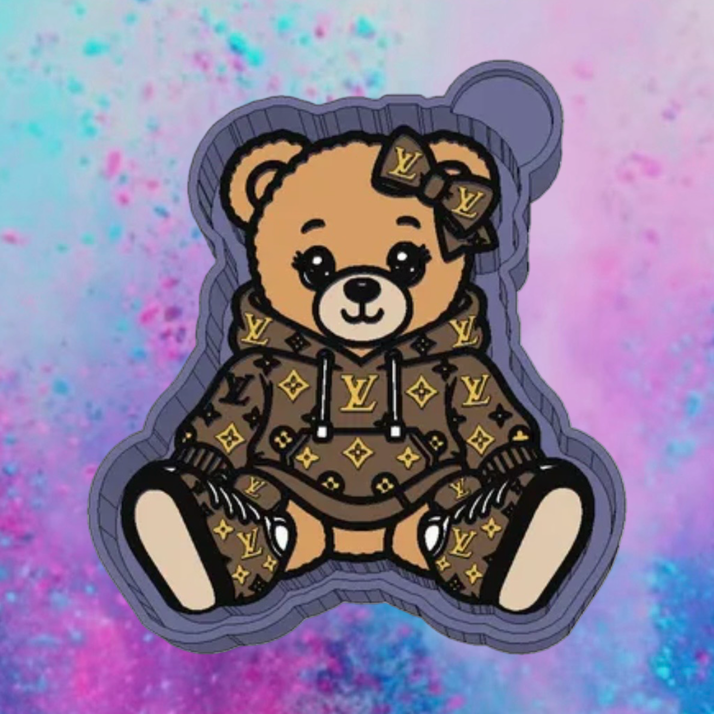 Bow and jacket LV girl bear freshie mold
