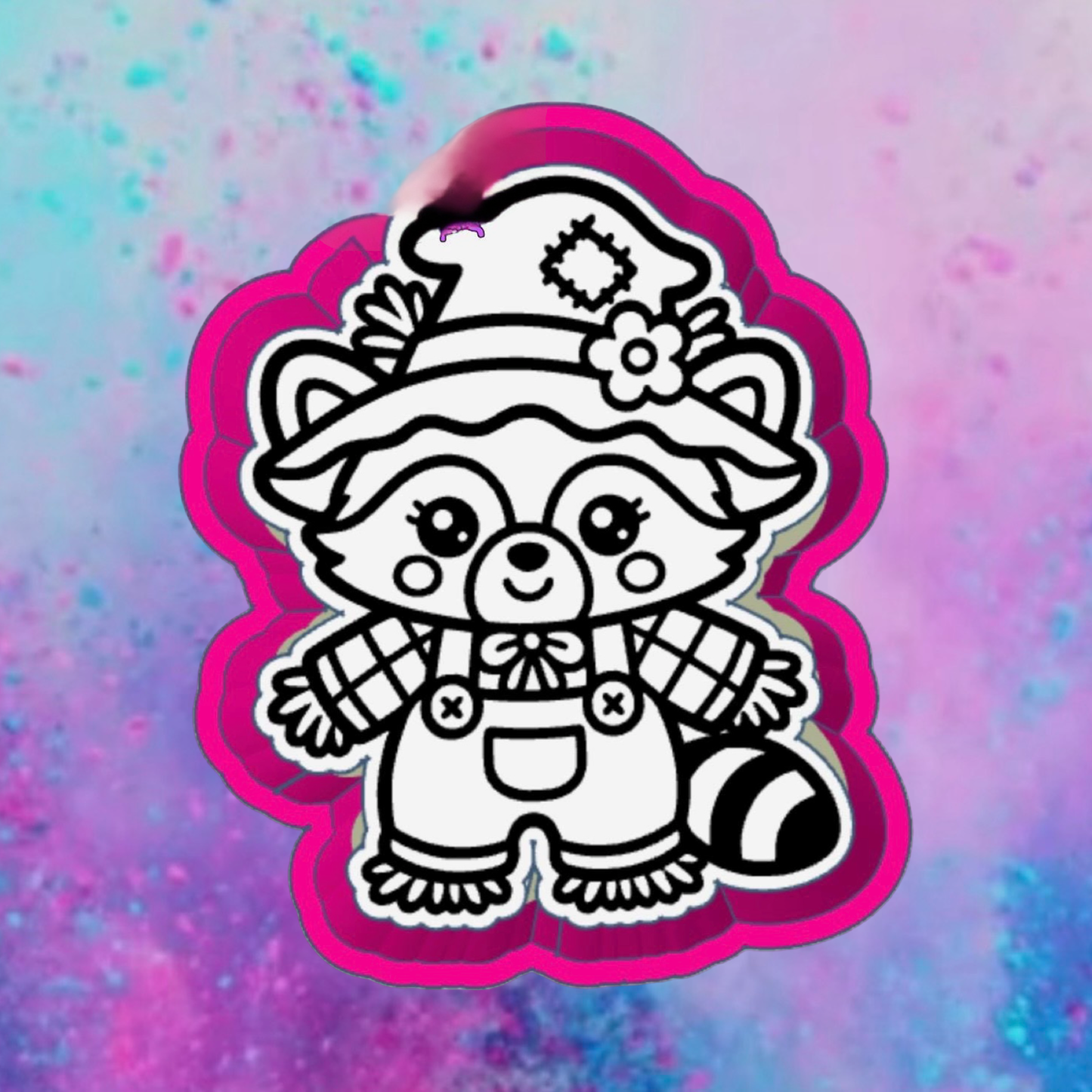 Raccoon scarecrow freshie mold