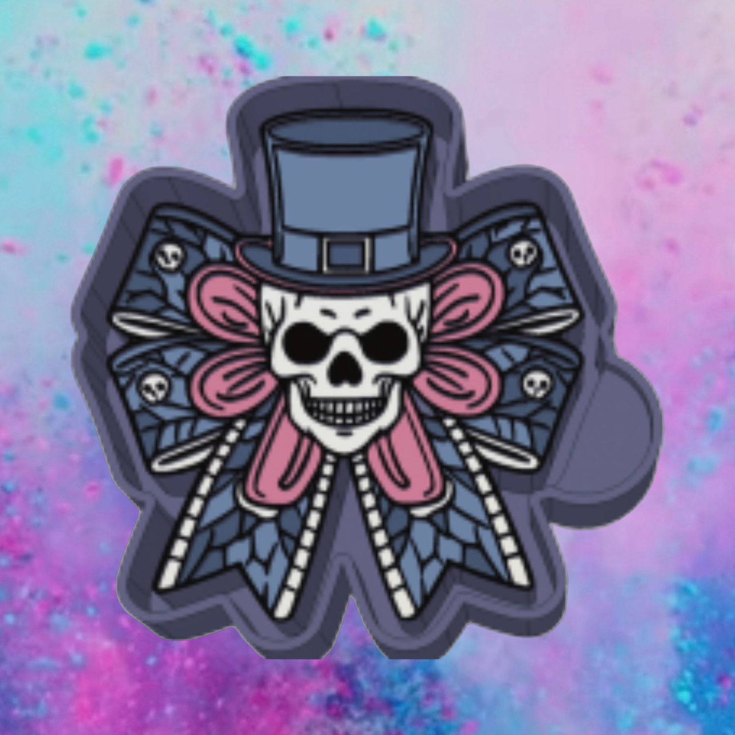 Gothic skull bow freshie mold