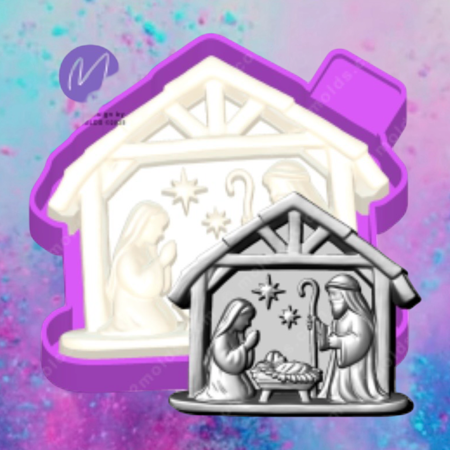 3D Christmas nativity freshie molds.