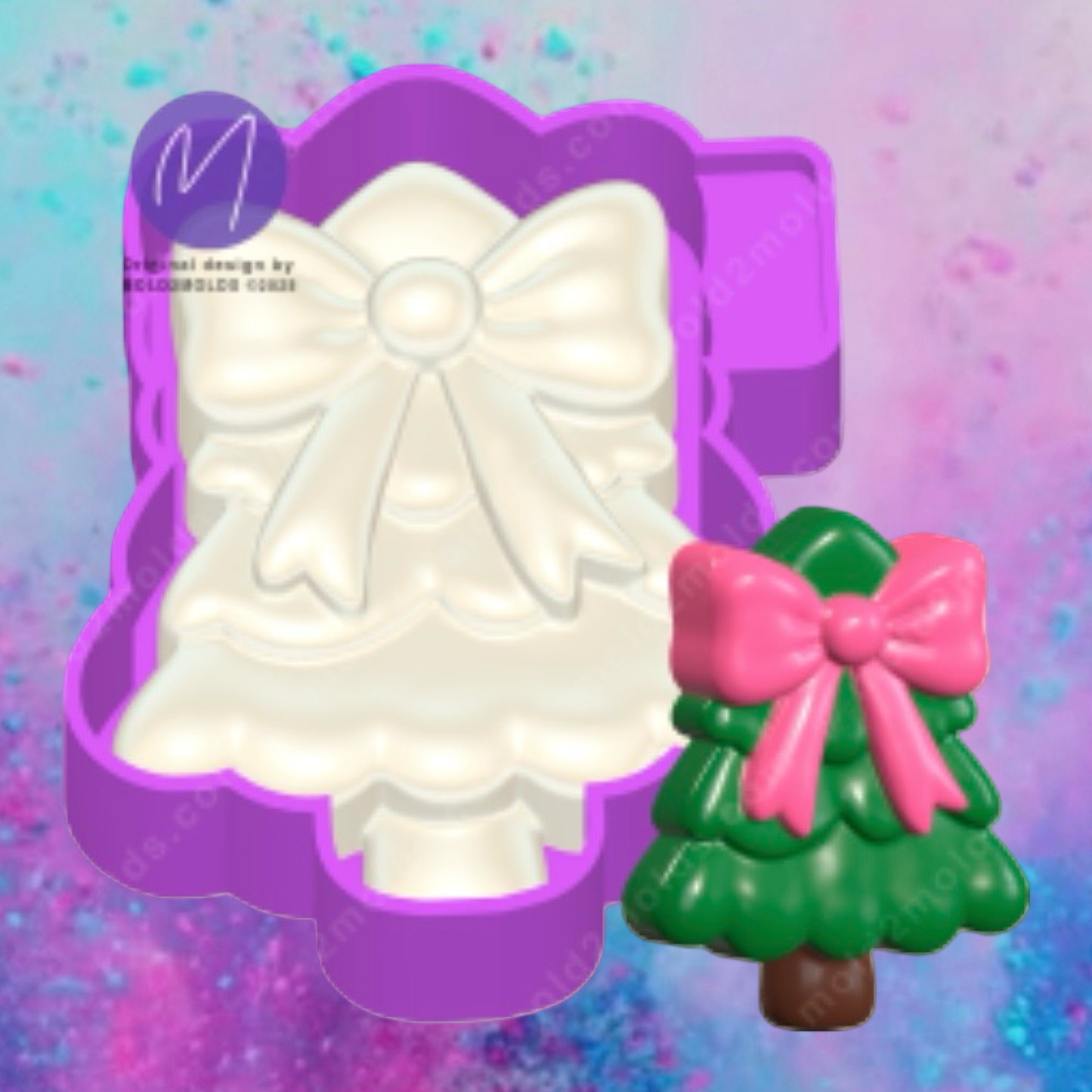 3D bow Christmas tree freshie molds. (Copy)
