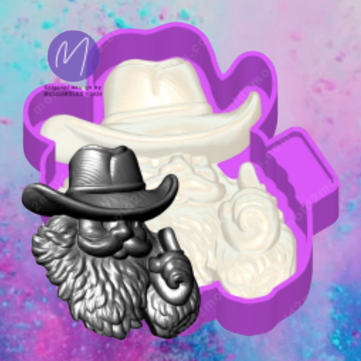 3D cowboy Santa freshie molds.